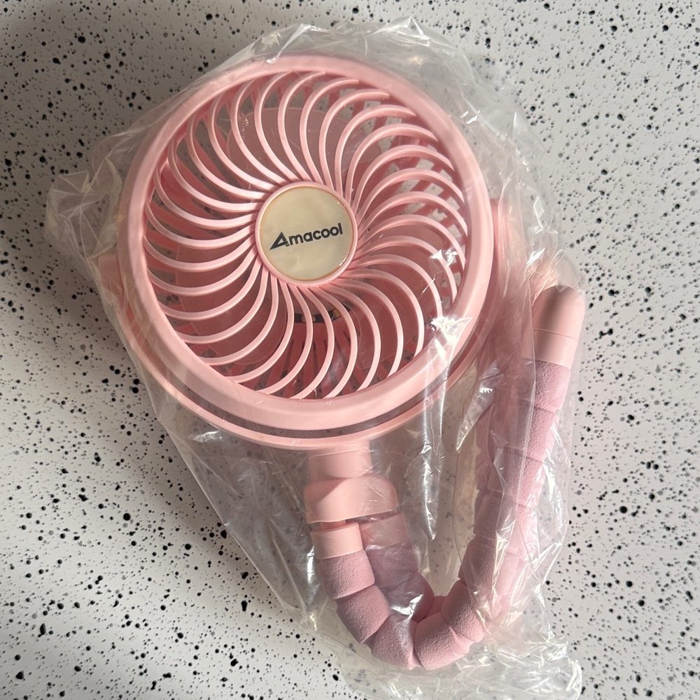 Pink Amacool D07 Portable Battery Fan – New